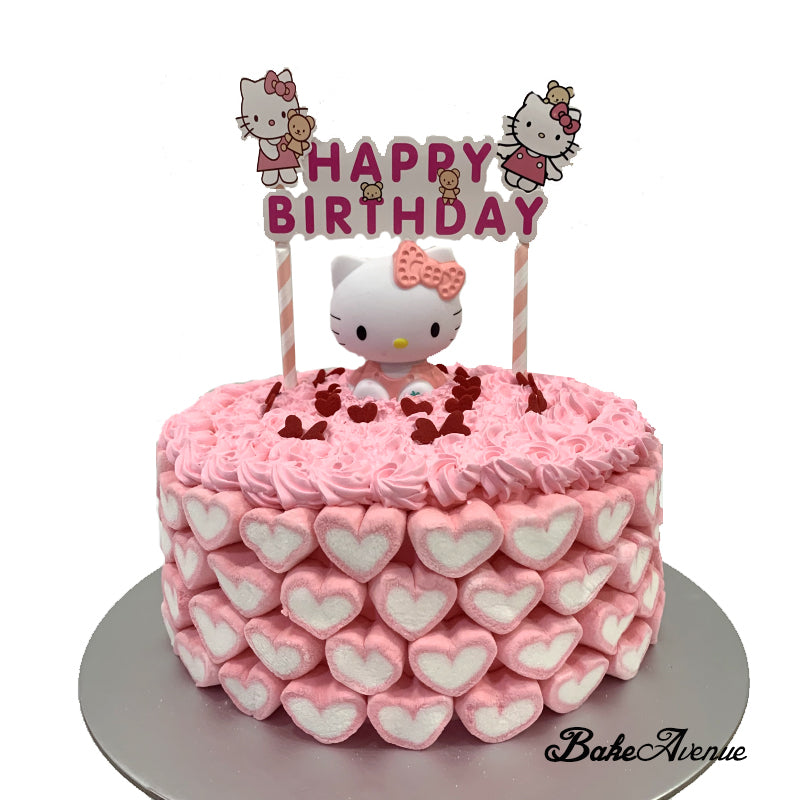 Valentines Day Cake with Heart Shaped Marshmallow Decoration Stock Photo -  Image of party, chocolate: 49972130